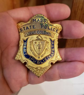 Old Obsolete Massachusetts Police Lt.  Colonel Badge Law Enforcement 5