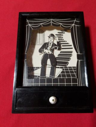 Rare Vintage 1981 Yap ' s Dancing Charlie Chaplin Music Box 2