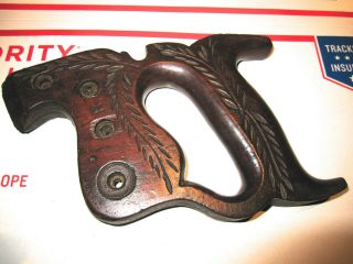 Antique/vintage Unknown Maker Hand Saw Handle W/ Detail & Carving