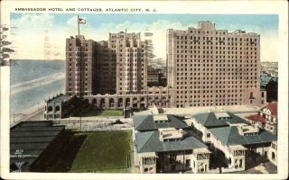 Ambassador Hotel And Cottages Atlantic City Jersey Nj Mailed 1924