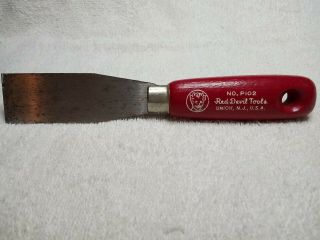 Vintage Red Devil No.  P 102 Red Wooden Handled Putty Knife Barely