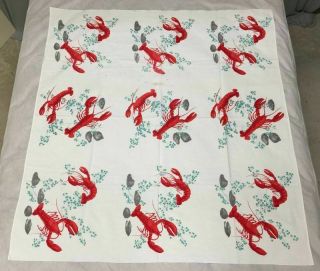 Vintage Wilendur Lobster Tablecloth –cutter - Featured In Tablecloth Book