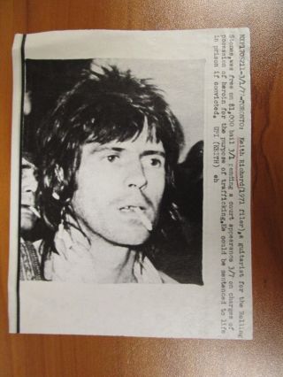 Vintage Wire Ap Press Photo Keith Richards Guitarist Rolling Stones,  Winos 4