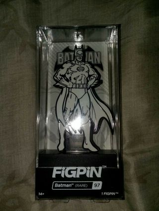 Batman Figpin Rare 97 Black & White Edition Chase Enamel Pin Dc Comics