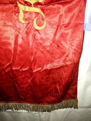 LARGE authentic russian SOVIET propaganda USSR CCCP LENIN red banner FLAG 8
