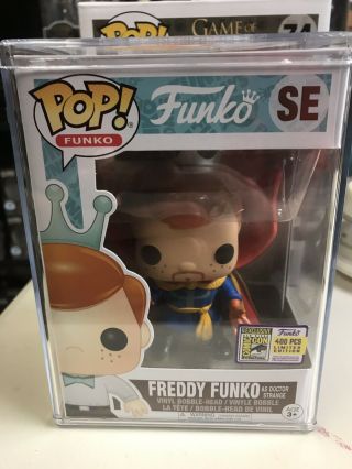 Funko Pop Fundays Sdcc 2017 Exclusive Freddy Doctor Strange With Hard Stack