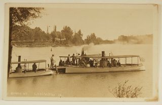 Lakeview Iowa,  3 Steamboats For Excurcions,  Rppc,  Azo Divided Back C1915