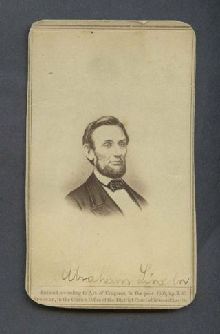 Vintage President Abraham Lincoln Cdv " Rare "