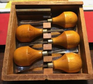 Vintage Wood Carving Tool Set 107 - By Millers Falls Co. ,  Greenfield,  Mass.