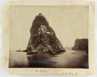 1870s 8x10 " Albumen Photo Little Orphan Island,  Yangtze China William Saunders