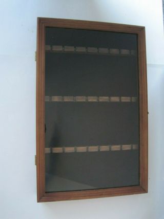 24 Spoon Display Case Rack Wall Cabinet Shadow Box With Glass Door