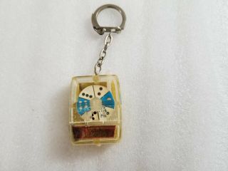 Vintage Dice Spin Lucky Number Novelty Plastic Game Key Chain