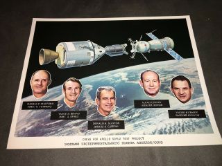 Nasa 1975 Apollo Soyuz Test Project Prime Crewmen Official Color Photograph