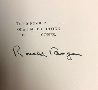 An American Life By Ronald Reagan Signed Limited Edition Unnumbered