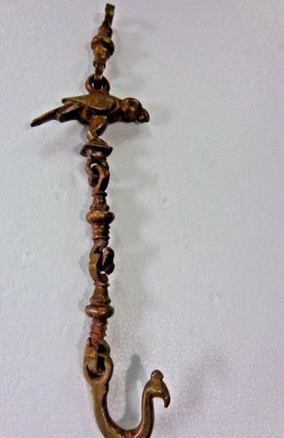Bird Figurine Hanging Chain Ornament Hook Brass Decor Reuse Part For Ring Bell