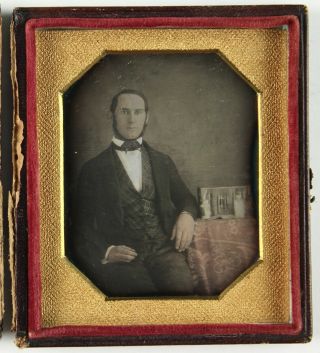 Early Occupational Daguerreotype Of A Doctor With Tools,  Medical Hand Tinted