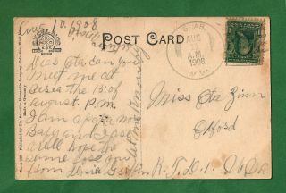 Slab,  Ritchie Co,  Wv Dpo Postmark On Palestine,  Wirt County View Postcard,  1908