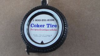 Vintage Coker Tire Key Chain Keychain Tape Measure 2