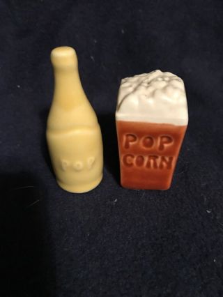 Vintage “go - With” Pop And Popcorn Salt And Pepper Shakers