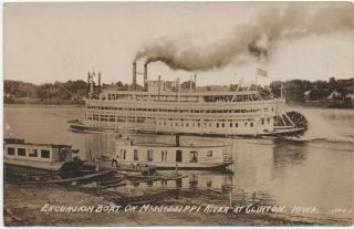 Rppc Clinton Iowa Mississippi River Excursion Steamboat Fulton And Lyons Ferry