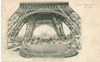 1900 Paris Exhibition Sous La Tour Eiffel,  Vue Sur Le Trocadero – Udb