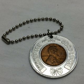 Vintage Good Luck Coin Key Chain Advertising Bobbies By Formfit Under Garment