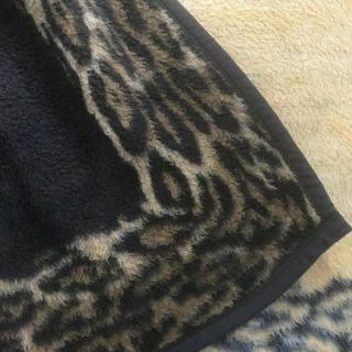 Biederlack Tiger Head Blanket Throw Brown Reversible 57 x 80 Made in USA 2