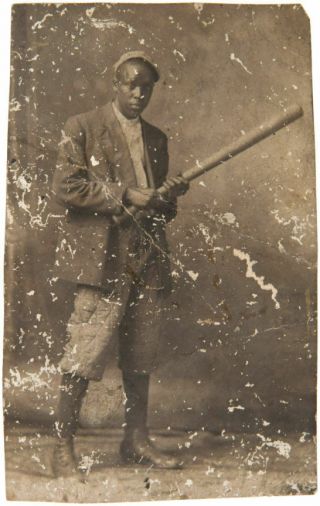 Circa 1910 Real Photo Postcard Negro Leagues Baseball Player Spottswood Poles