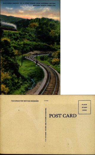 Southern Railway Steep Grade Near Andrews Geyser Western Nc Railroad 1940s
