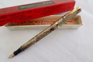 Swan,  Sm205/83,  Grey Pearl & Ruby Snakeskin,  Mabie Todd Fountain Pen,  Beautifull