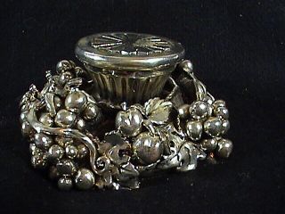 Creation Exclusive Silver Plate On Copper Candle Stand Hand Made Fruit,  Italy