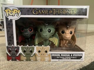 Funko Pop Game Of Thrones Dragon 3 Pack Drogon Rhaegal Viserion - Authentic