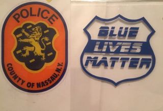 Ny Nassau County Police Inwindshield Authentic Decal,  Blue Lives Matter Stic
