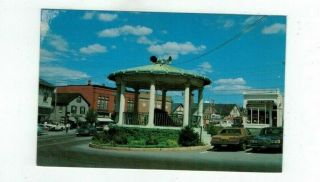Nh Exeter Hampshire Vintage Post Card Band Stand In Center Of Town