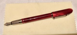 Dunhill Sidecar Fountain Pen 18k Nib Red Resin