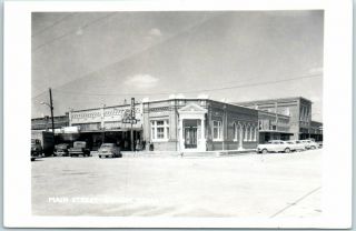 Sanger,  Texas Rppc Real Photo Postcard Main Street Downtown Scene Dated 1964