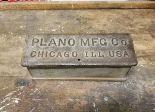 Rare Antique Cast Iron Tool Box - Plano Mfg Co Chicago Illinois Usa