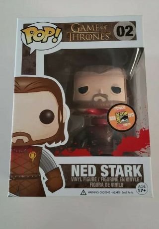 Flawed Funko Pop Game Of Thrones Headless Ned Stark Sdcc 2013 With Pop Protector