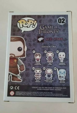 Flawed Funko Pop Game of Thrones Headless Ned Stark SDCC 2013 with Pop Protector 3