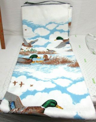 VTG Full size Ducks Mallard Blanket made in USA Beacon 1986 polyester acrylic 3