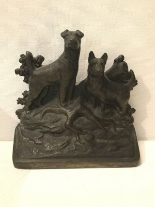 1920’s 263 Hubley Cast Iron Hunting Dogs Buddies Bookend Doorstop