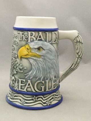 Vintage Bald Eagle Beer Stein Tankard " American Animal Stein " By Tom O 