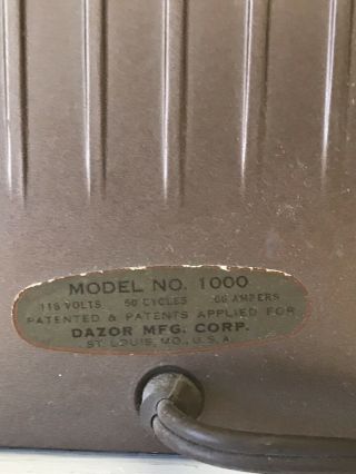 Vintage Dazor Model 1000 Mid - Century Industrial Gooseneck Desk Table Lamp Light 5