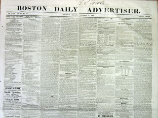 1860 Newspaper Republican Abraham Lincoln Elected President Civil War Looms