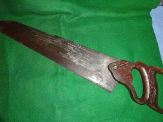 Antique Ovb Ourverybest Rare Rare Double Cut Edge Hand Saw 23 " Long Take Down