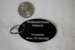 Morgantown Pennsylvania Garage Plymouth Black Plastic Keychain Key Ring 21336
