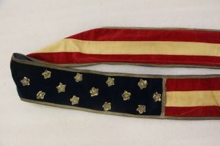 RARE 1876 Philadelphia Centennial Parade Flag Sash,  Authentic Antique 13 Stars 3