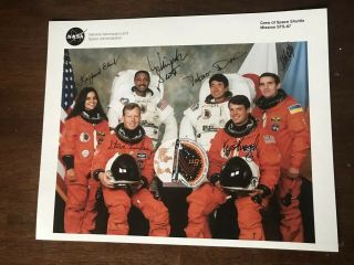 Nasa Sts - 87 Signed Space Shuttle Crew Photo Kalpana Chawla