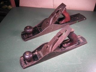 Old Vintage Stanley Woodworking Tools Planes Pair No.  5 And 6 Solid Shape