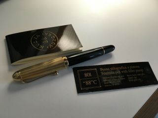 14k M Gold Nib Aurora 801 “88”c Piston Filler Luxury Fountain Pen